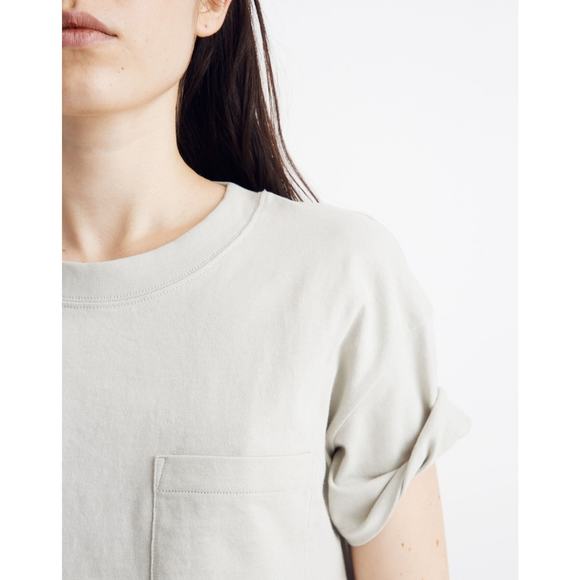Madewell x Free & Easy | Easy Crop Pocket Tee, Sunfaded Sage XXS - Picture 6 of 8